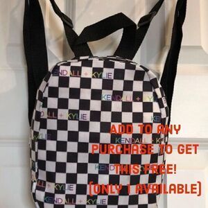 🎉HP🎉 KENDALL + KYLIE - NWOT - Mini Backpack in Black & WHITE Logo Check.